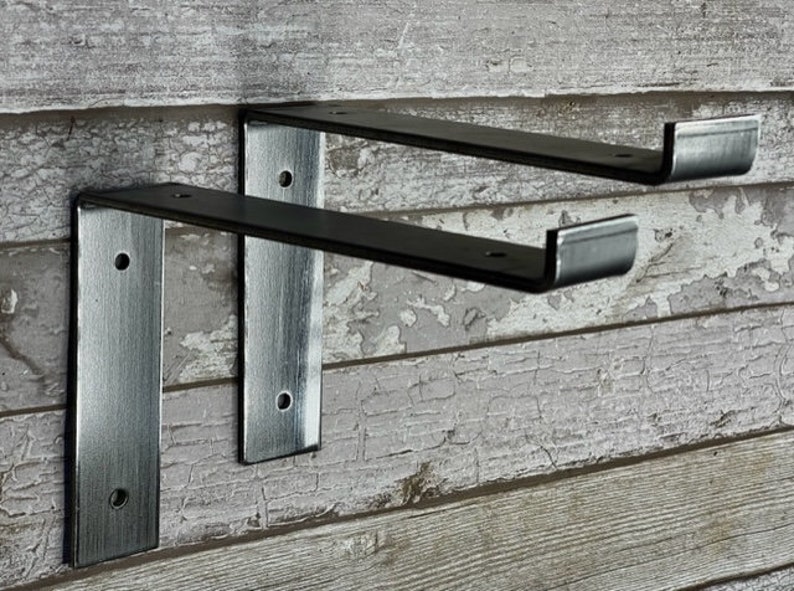 PAIR of SCAFFOLDING Board Shelf BRACKETS 14 Different sizes 3 styles to choose 9"DOWN BARE STEEL