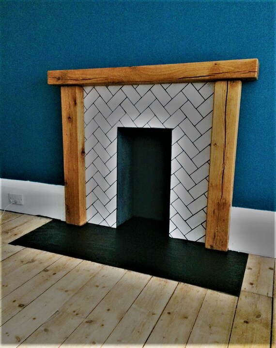 Fire Place Surround Made From 6 X 4 Oak Mantle Etsy