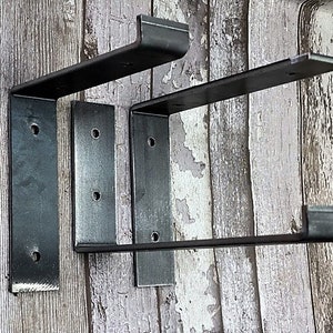 SCAFFOLD STYLE SHELF bracket, Range of styles and sizes - Industrial, Bare steel with screws (sold as singles)