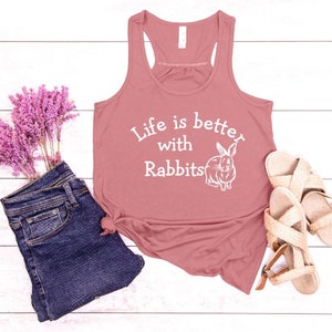 Life is Better with Rabbits Women Flowy Racerback Tank Top