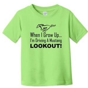 Mustang Toddler T-Shirt: &quot;When I Grow Up&quot; Car Lover Tee