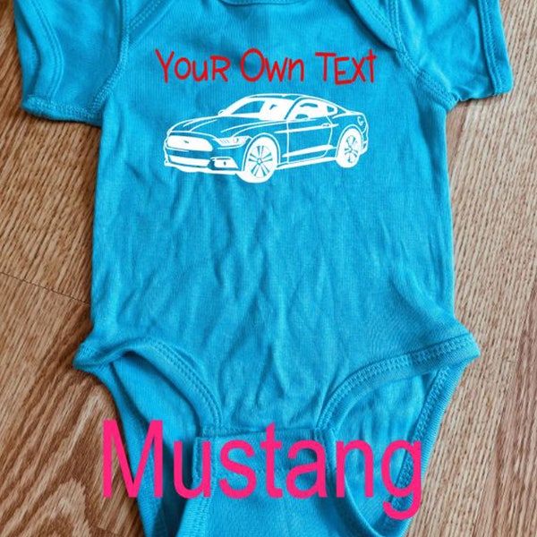 CLEARANCE Your Own Text Mustang Infant Bodysuit
