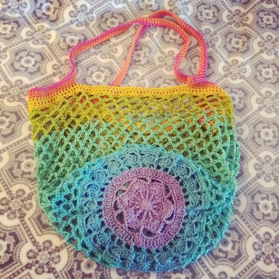New market bag made from my clearance haul of Mandala yarn! One