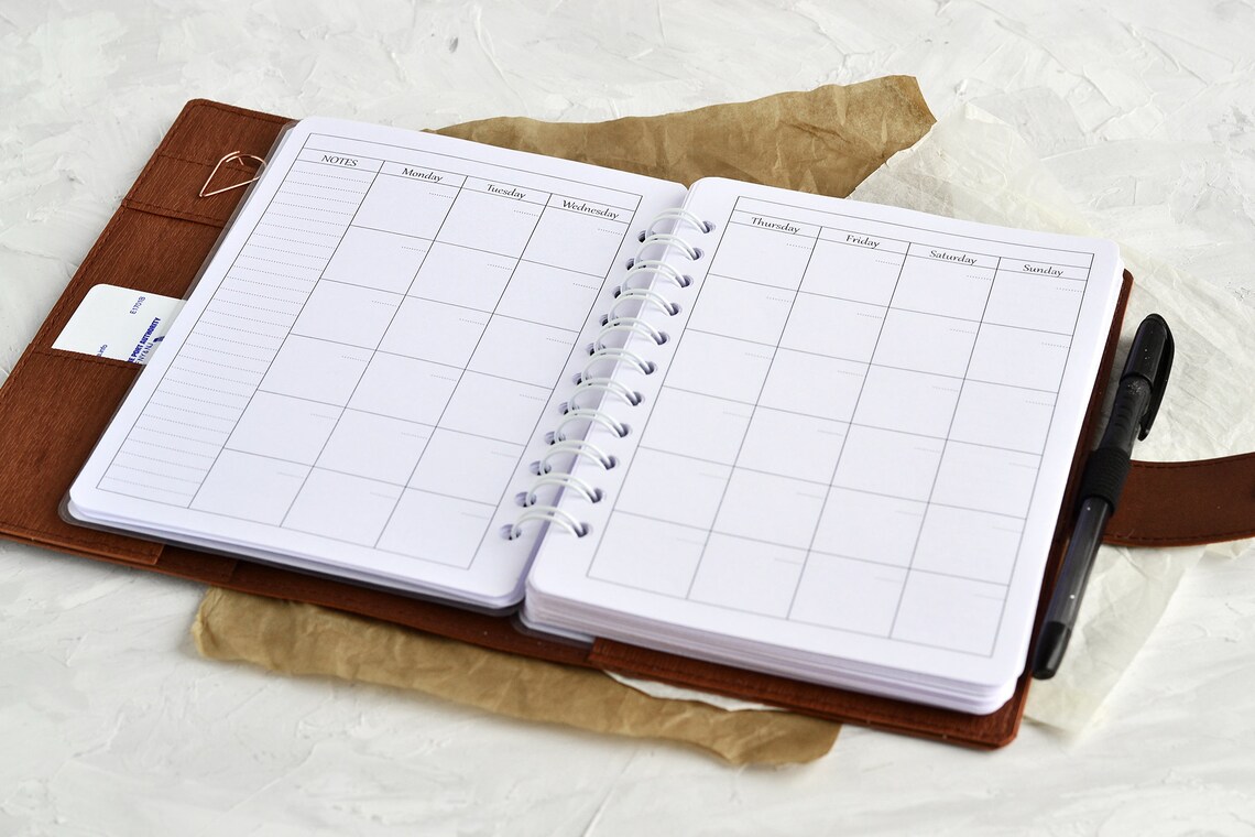 B6 planner spiral Planner cover with snap Monthly weekly Etsy