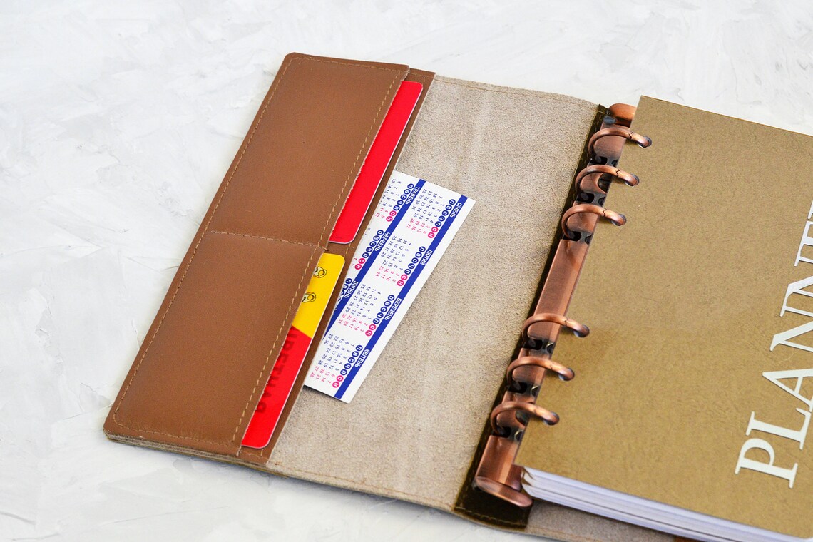 Genuine leather refillable planner 2021 2022 Leather planner Etsy