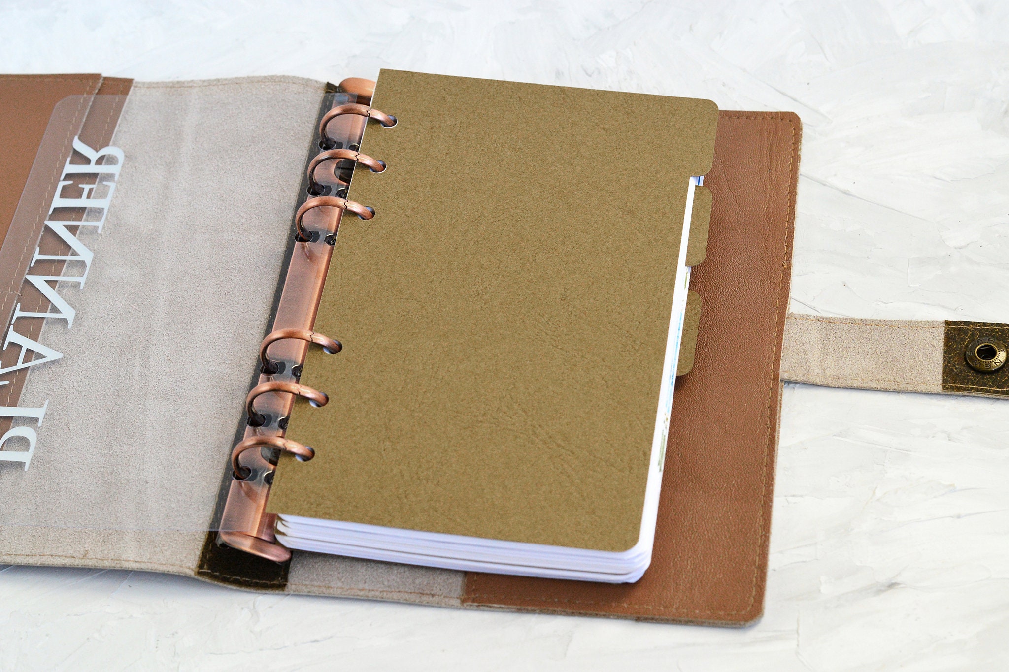 Genuine leather refillable planner 2021 2022 Leather planner Etsy