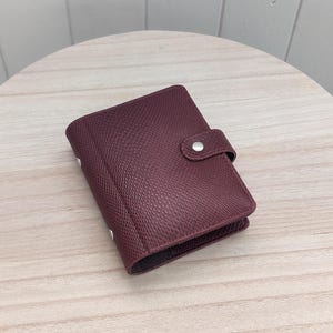Capa de planejador de couro vegano tamanho de bolso A7, organizador de fichário com 6 argolas, agenda de bolso capa dura, caderno de couro sintético, diário de argolas