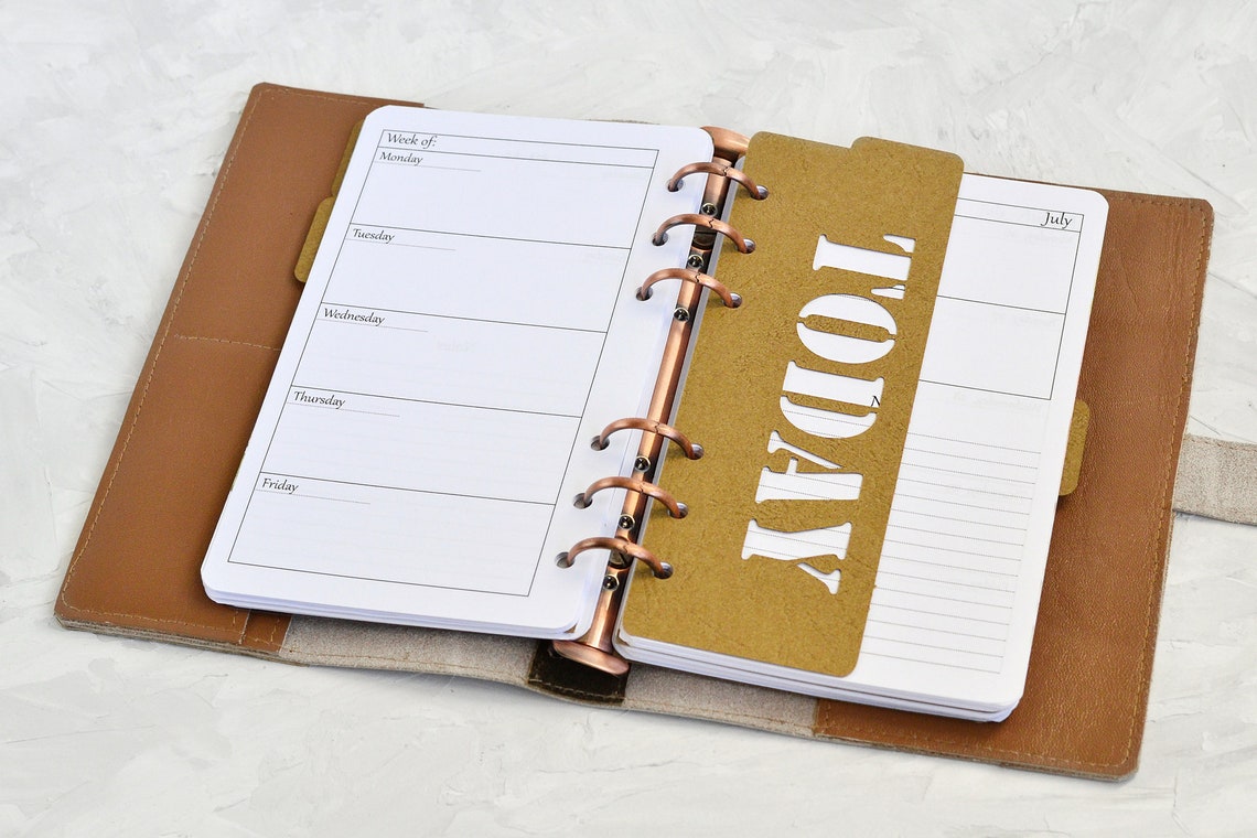 Genuine leather refillable planner 2021 2022 Leather planner Etsy