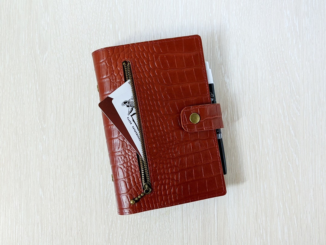 Leather Planner Binder Personal Size Leather Cover With Etsy