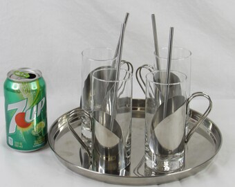 latte glasses with metal handles