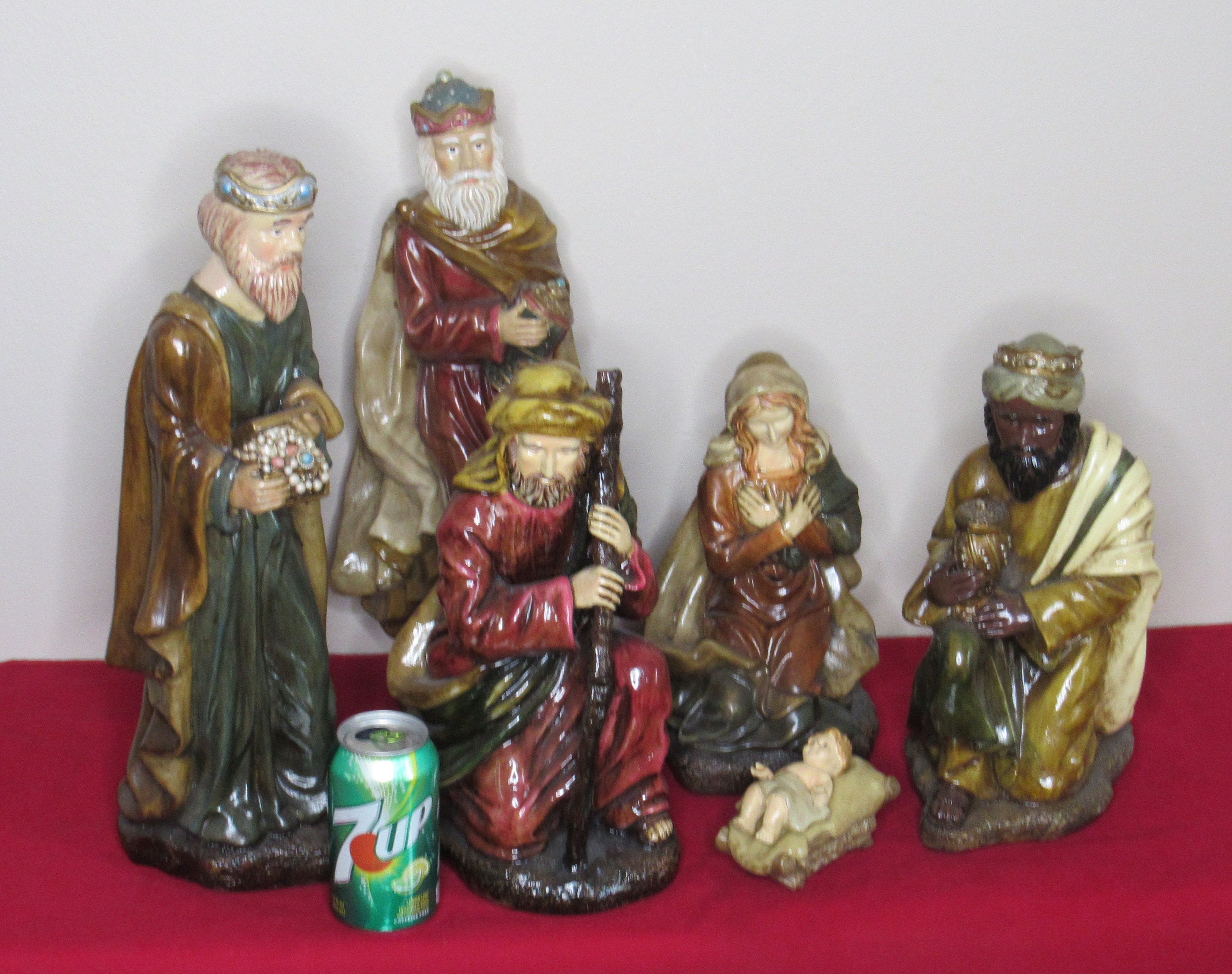 Christmas Nativity Set JC Penney Home Collection 7 pc Large Etsy