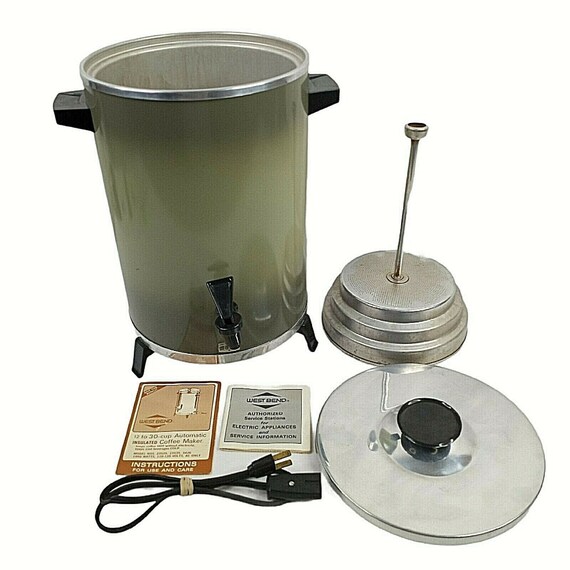 Vintage West Bend Coffee Maker 30 Cup Urn Avocado Green 1971 Etsy