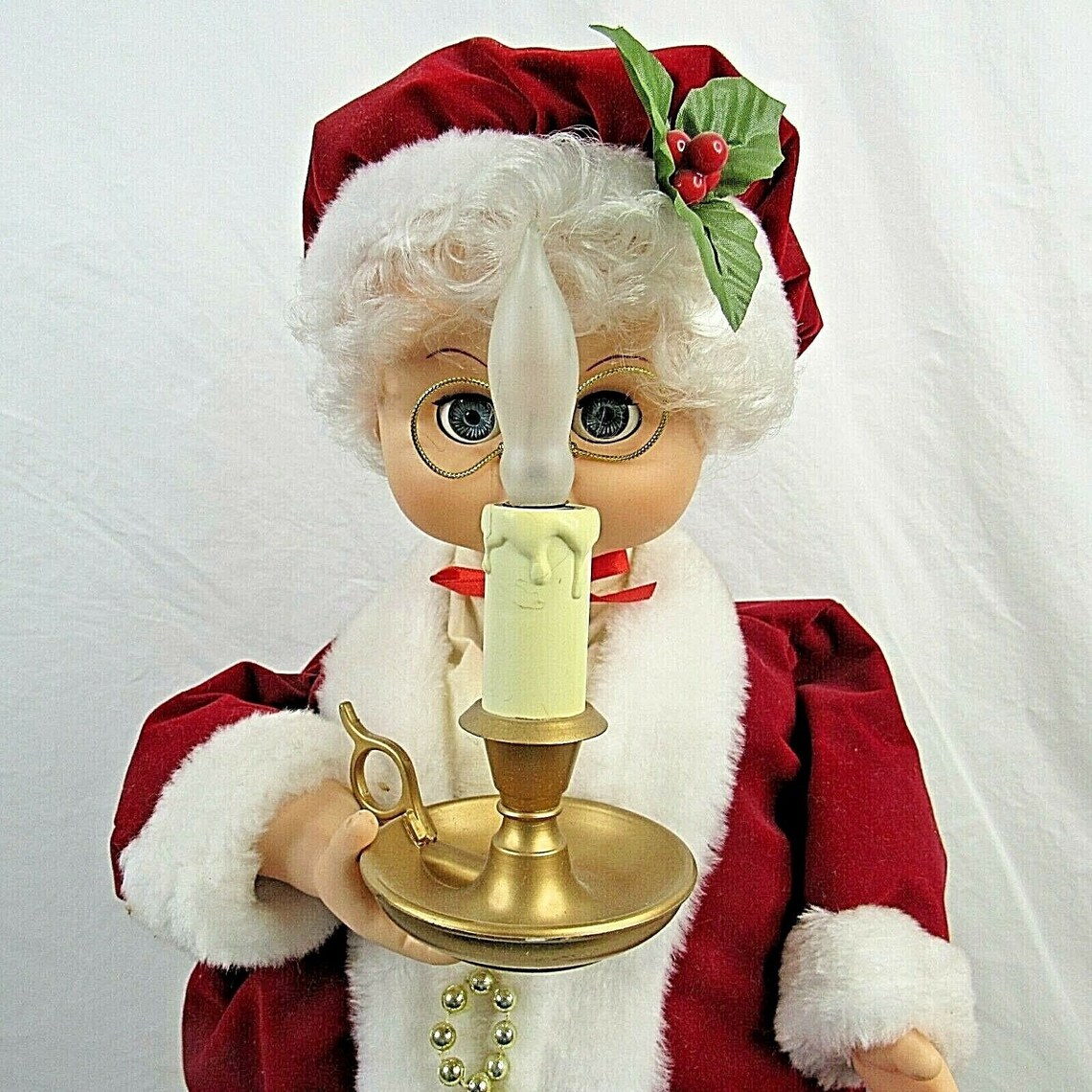 Vintage Animated Mrs Santa Claus Doll Light Move Head and Arms Etsy