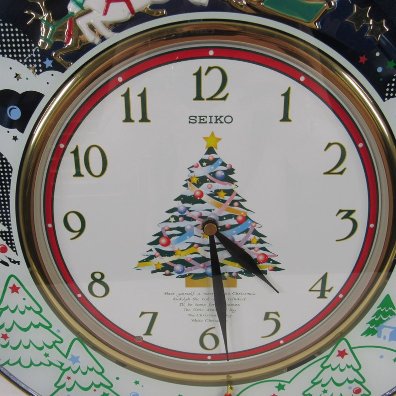 Seiko Melodies In Motion Christmas Musical Wall Clock Chimes Etsy