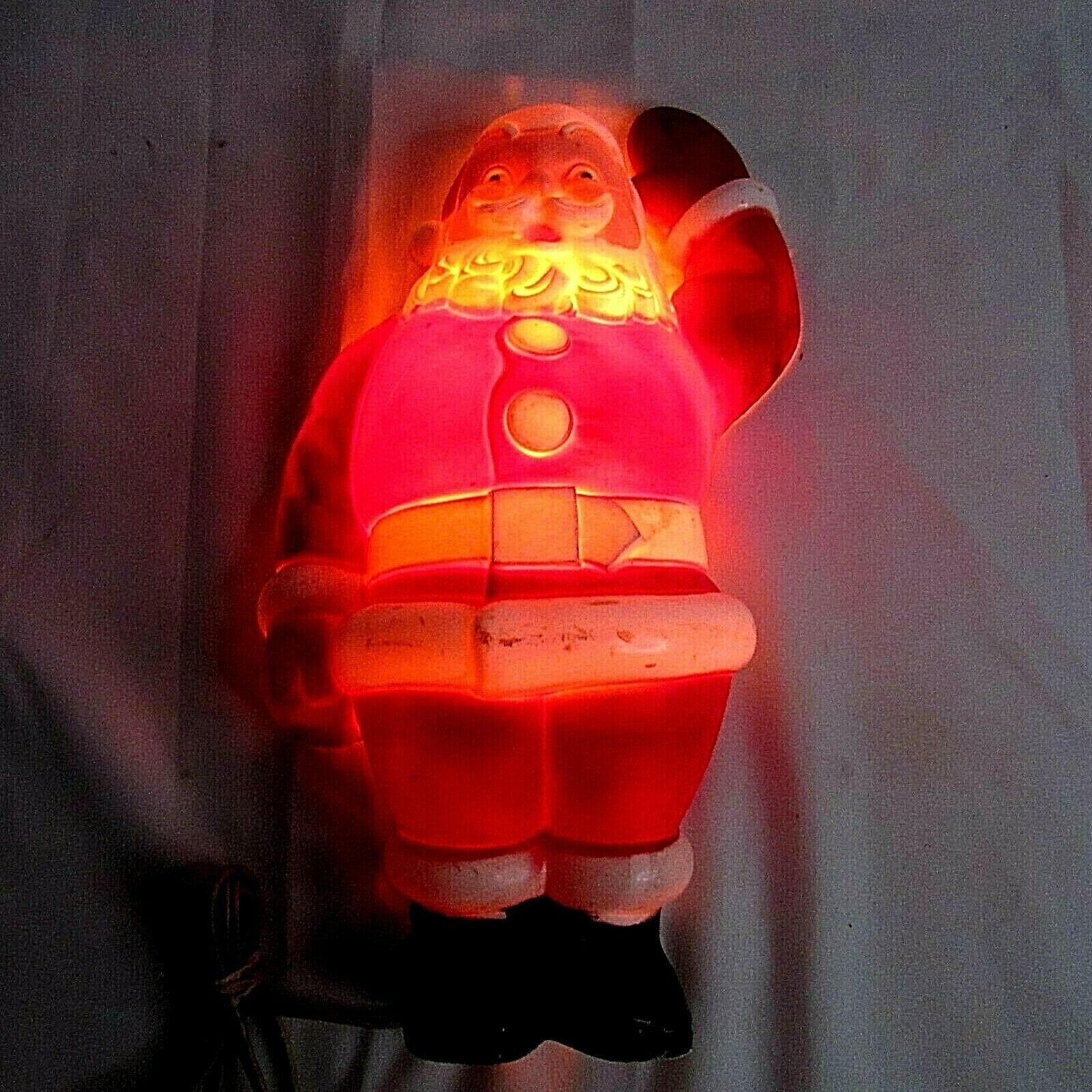 Lighted Santa Wall Decor Electric Vintage 12 Plastic Etsy