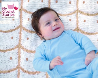 Cat Crochet Baby Blanket Pattern, Newborn Cat afghan pattern, Unisex baby shower gift blanket, Instant PDF Download