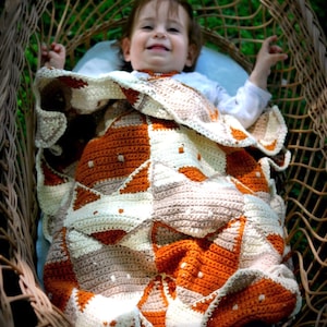 Fox Crochet Baby Blanket Pattern, unisex baby afghan blanket pattern, Instant PDF Download image 2
