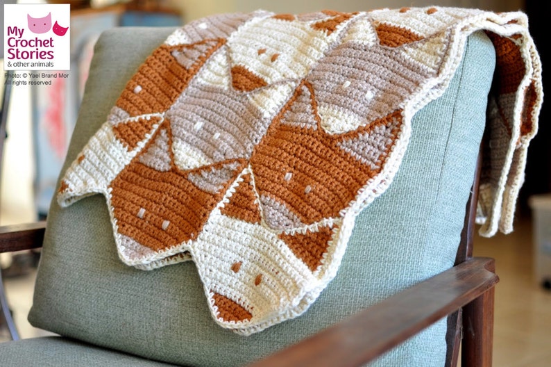 Fox Crochet Baby Blanket Pattern, unisex baby afghan blanket pattern, Instant PDF Download image 4