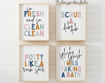 Kids Bathroom Decor, Kids Bathroom Wall Decor, Kids Bathroom Art, Kids Bathroom, Bathroom Decor, Bathroom Prints, Toddler Bathroom Decor