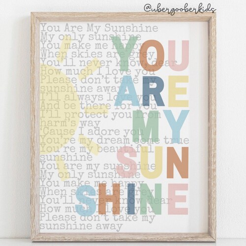 You Are My Sunshine Wall Decor Nursery Wall Art Boho Baby Etsy
