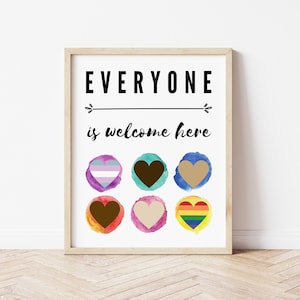 Printable Diversity Poster, Wall Art, Everyone Welcome, Classroom Poster, Inclusion, Kids, Educational, Prints, Printables, School Poster