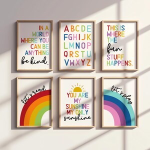 Playroom Art Print Set of Six, Playroom Poster, Playroom Decor, Nursery ...