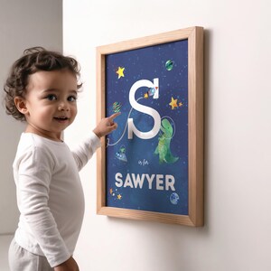 Space Wall Art, Printable Space Poster, Space Themed Nursery, Custom Baby Name Print, Boys, Nursery Decor, Kids Decor, Personalized Gift
