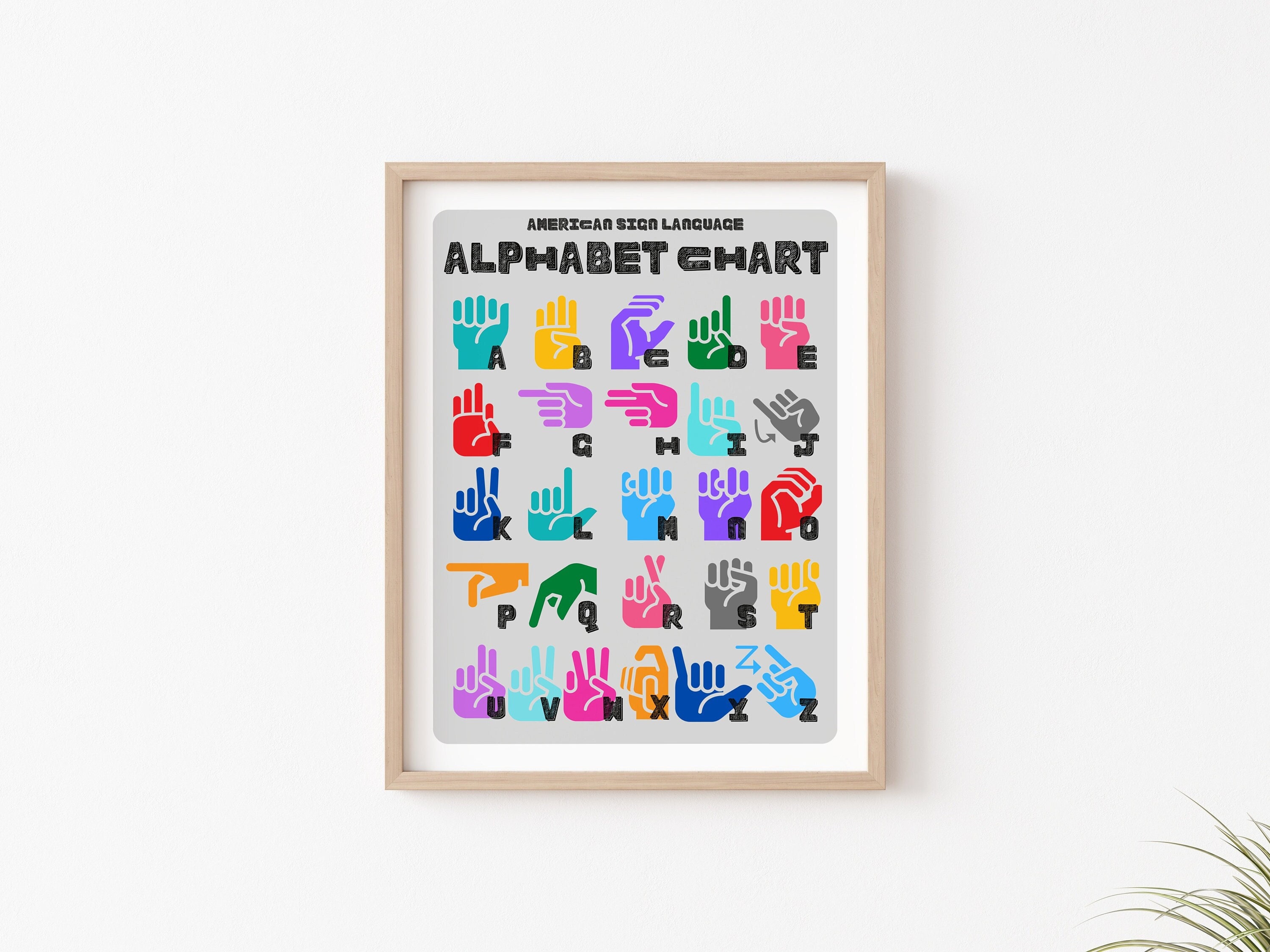 ABC Poster, Printable, Sign Language Chart, Alphabet Poster, ASL ...