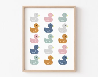 Impresión de pato para baño infantil, decoración de pared para baño infantil, arte para baño infantil, baño de patos, decoración de baño, decoración de baño para niños pequeños, impreso