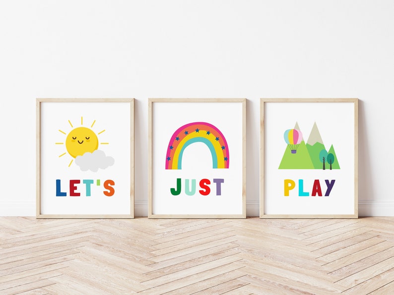 Let's Just Play Wall Art Set of Three Classroom Posters Etsy
