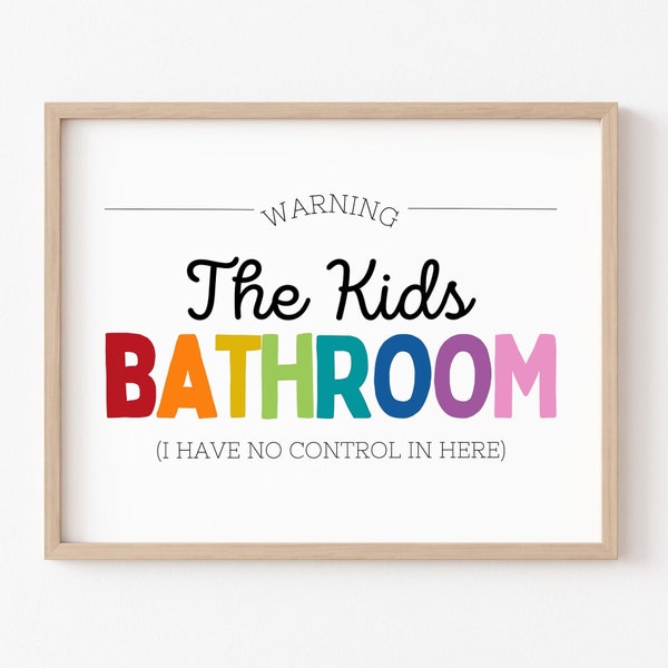 Kids Bathroom Wall Art, Bathroom Wall Prints, Kids Bathroom Sign, Kids Bathroom Decor, Children's Bathroom Art, Rainbow, Bathroom Quotes