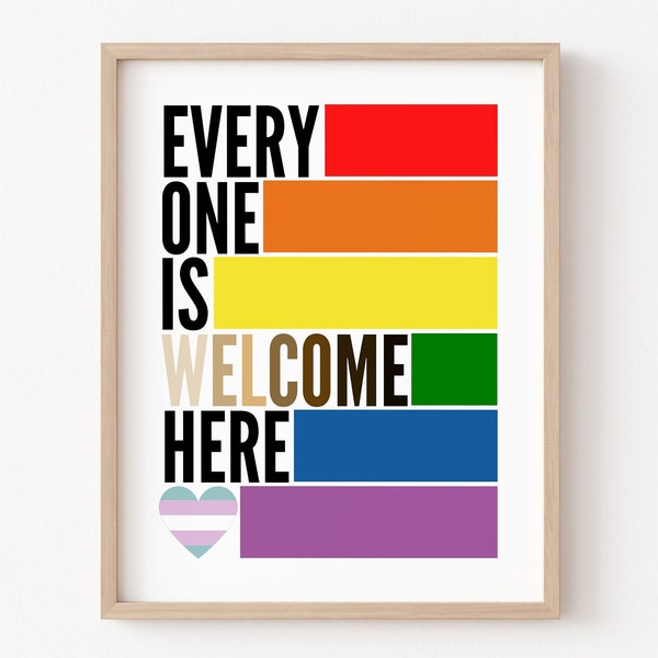 Inclusion Wall Art, Everyone is Welcome Here, Diversity Prints, Classroom Decor,  Classroom Poster, Inclusion, Kids, Educational, Equality
