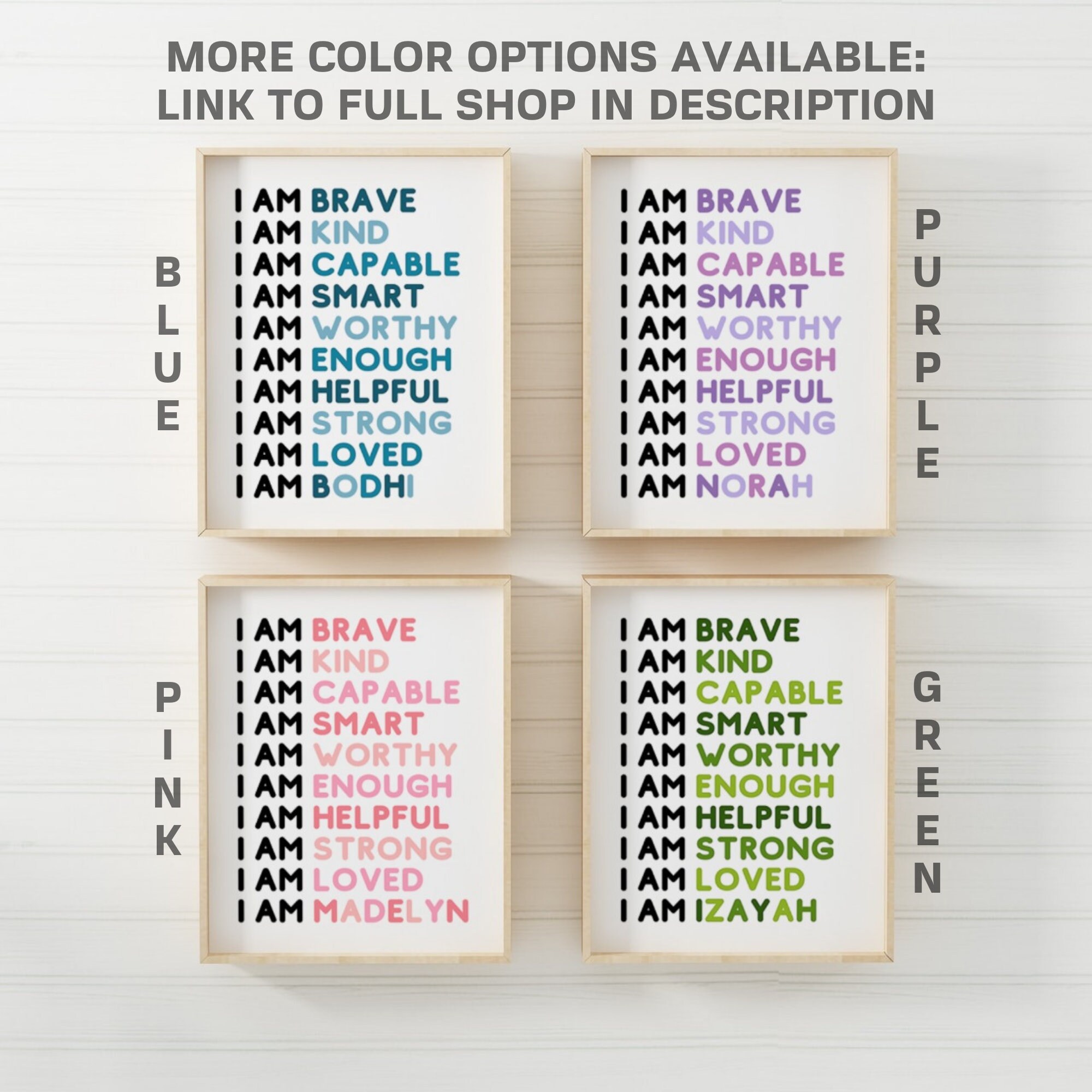 Kids Room Printable Art, Affirmations for Kids, Affirmation Art ...