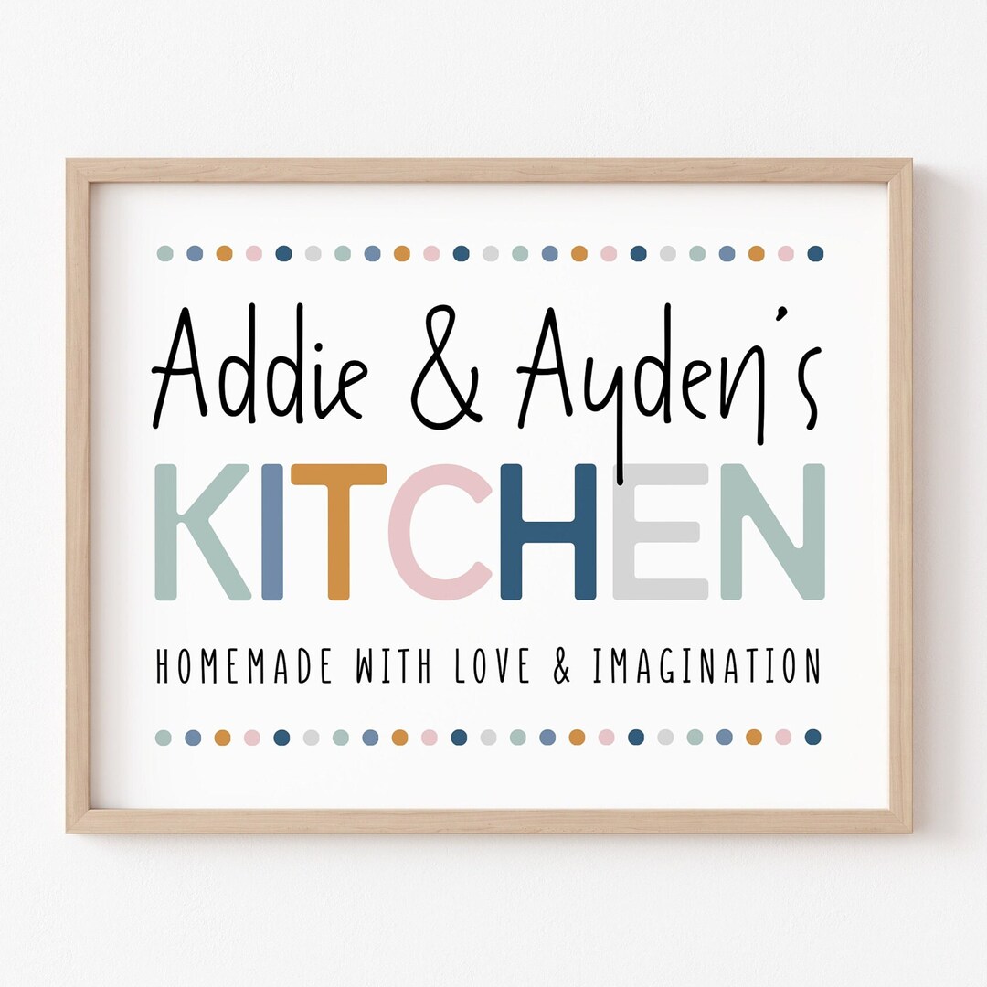 Play Kitchen Wall Art, Pretend Play, Imaginative, Playroom Decor, Kids