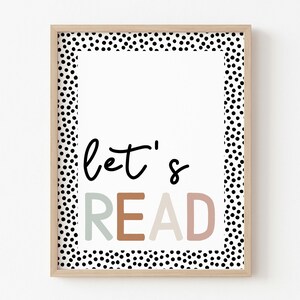Let&#39;s Read Wall Art, Classroom Art, Playroom Wall Decor, Playroom Prints, Playroom Wall Art, Playroom Decor, Printable, Digital Download