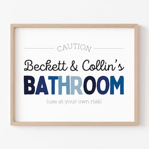 Kids Bathroom Wall Art, Bathroom Wall Prints, Kids Bathroom Sign, Kids Bathroom Decor, Children's Bathroom Art, Blue Bathroom Decor, DIGITAL