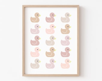 Duck Bathroom Print: Pastel Nursery Wall Art (Digital Download)