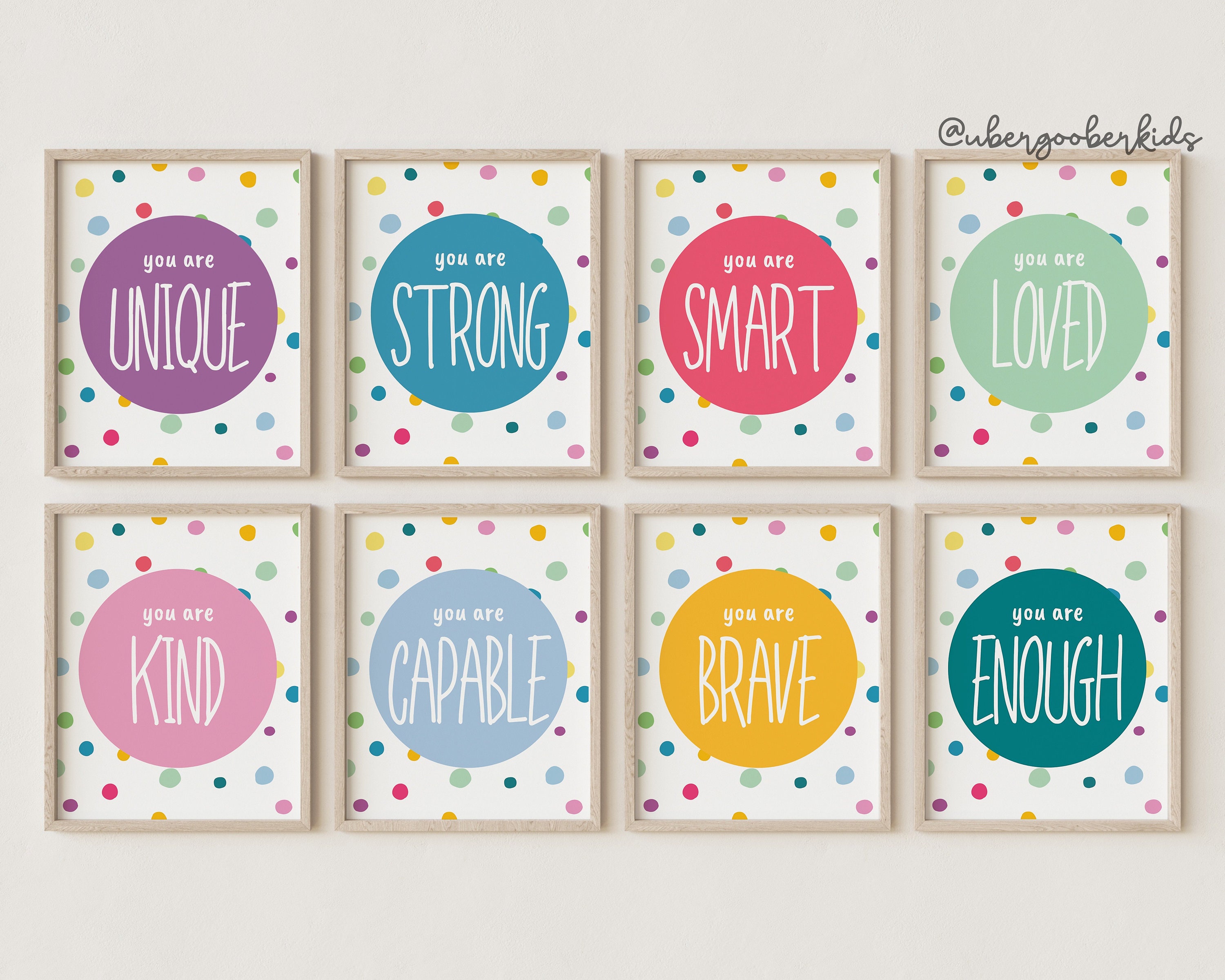 Playroom Wall Art Set, Positive Affirmations for Kids, Playroom Decor ...