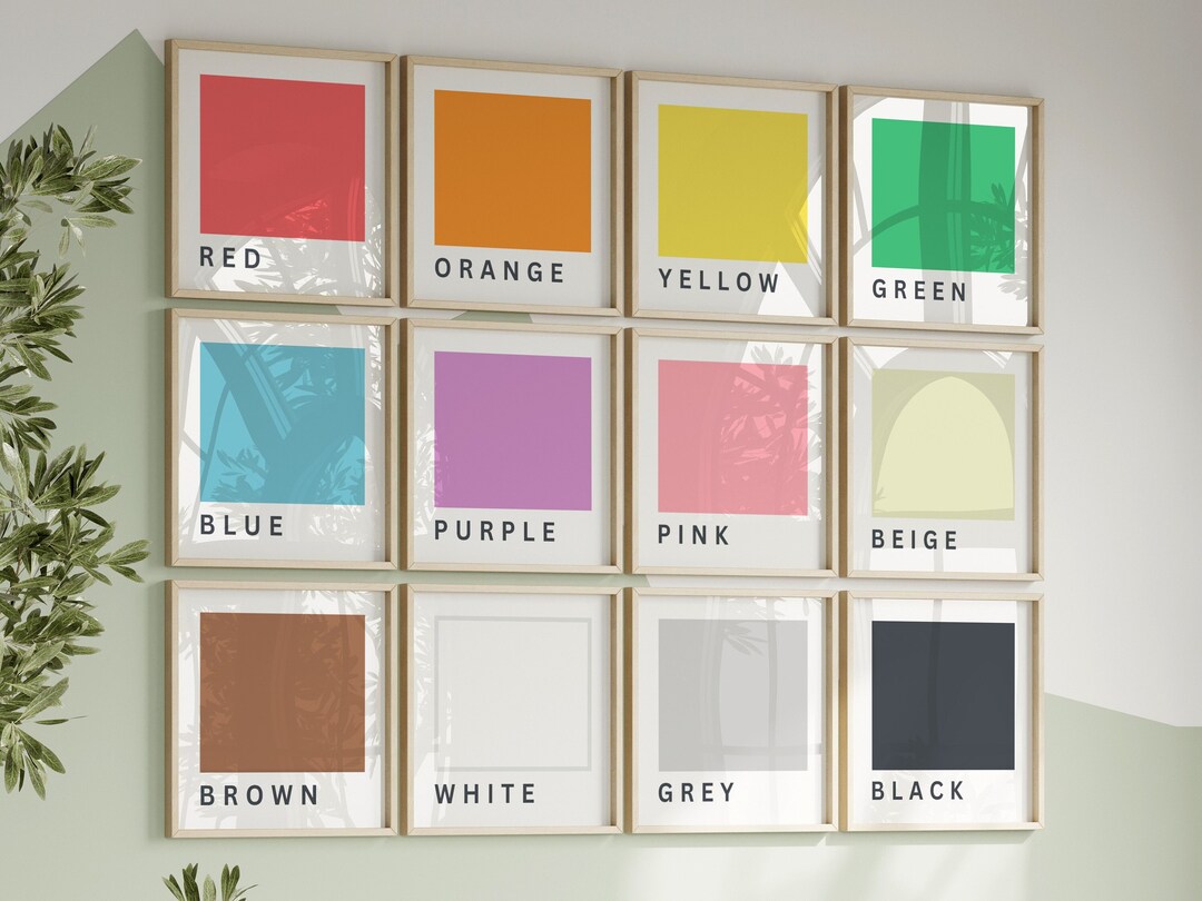 Educational Color Chart Prints: Montessori Classroom Decor (digital ...