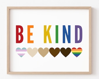 Be Kind Diversity Print, Printable Wall Art, Classroom Poster, Inclusion Wall Art, Educational Poster, School Office, Kindness, Kindness