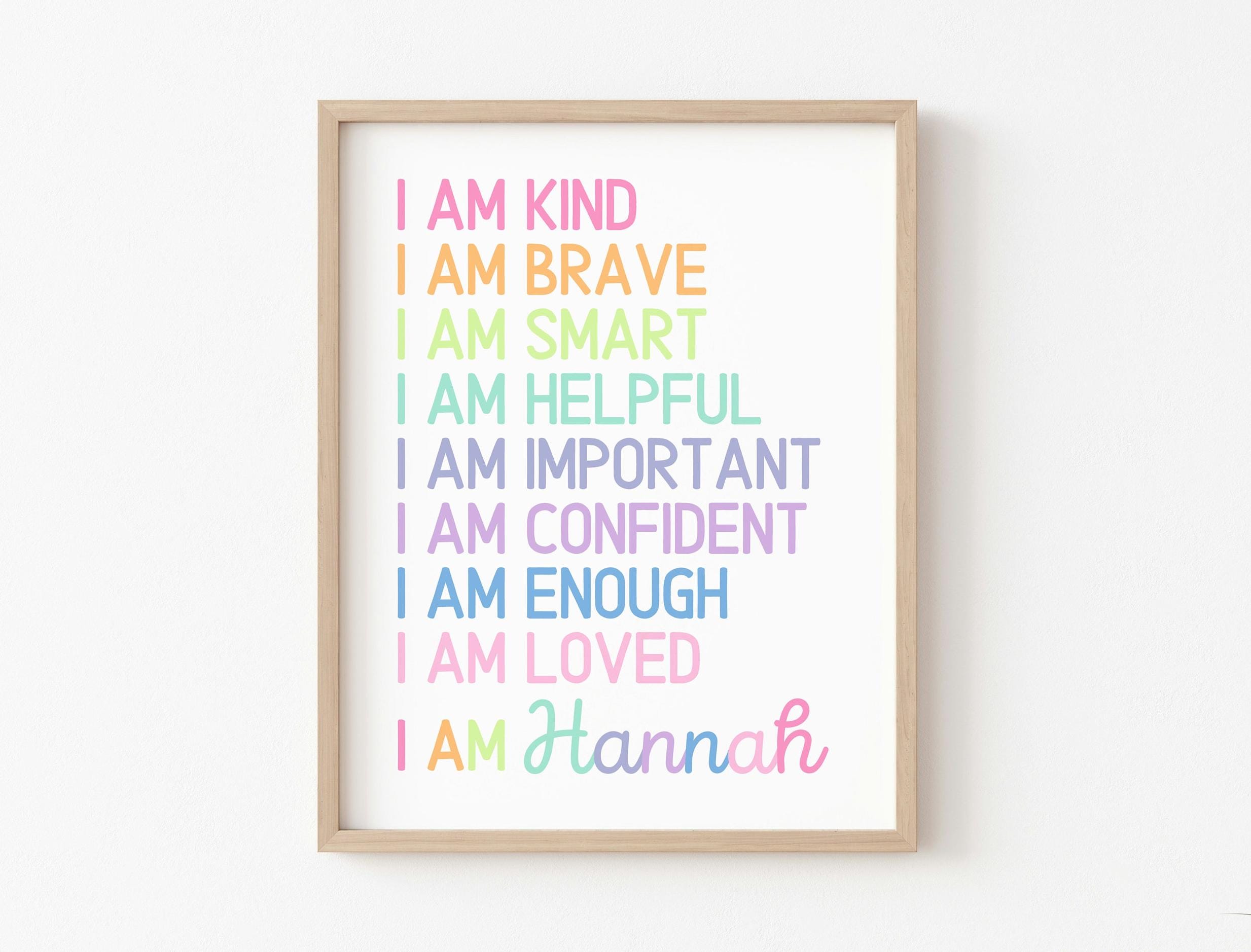 Kids Room Printable Art, Girls Pastel Affirmations, Affirmation Art ...