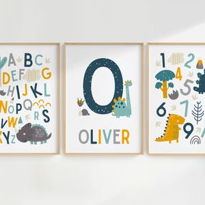 Dinosaur Wall Art, Dino Name Print, Dinosaur Theme Nursery, Baby Name Print, Personalized Name, Nursery Prints, Kids Decor, Toddler, Custom