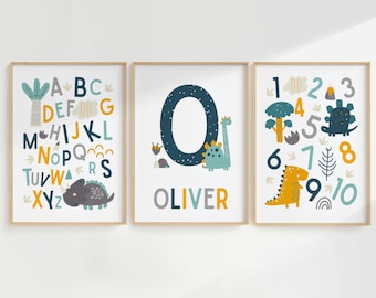 Dinosaur Wall Art, Dino Name Print, Dinosaur Theme Nursery, Baby Name Print, Personalized Name, Nursery Prints, Kids Decor, Toddler, Custom