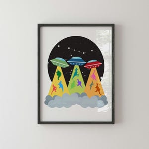 Dinosaurs in Space Wall Art, Space Poster, Space Theme, Space Prints, Space Nursery, Nursery Poster, Nursery Prints, Space Decor, Toddler