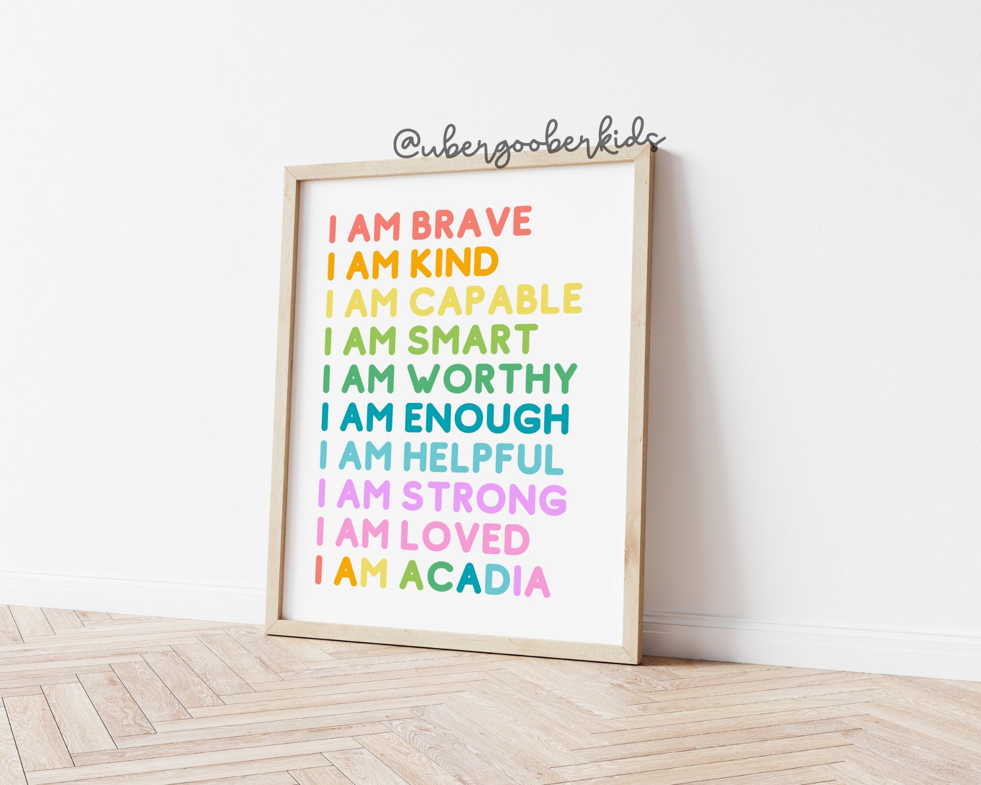 Kids Room Printable Art, Affirmations for Kids, Affirmation Art ...