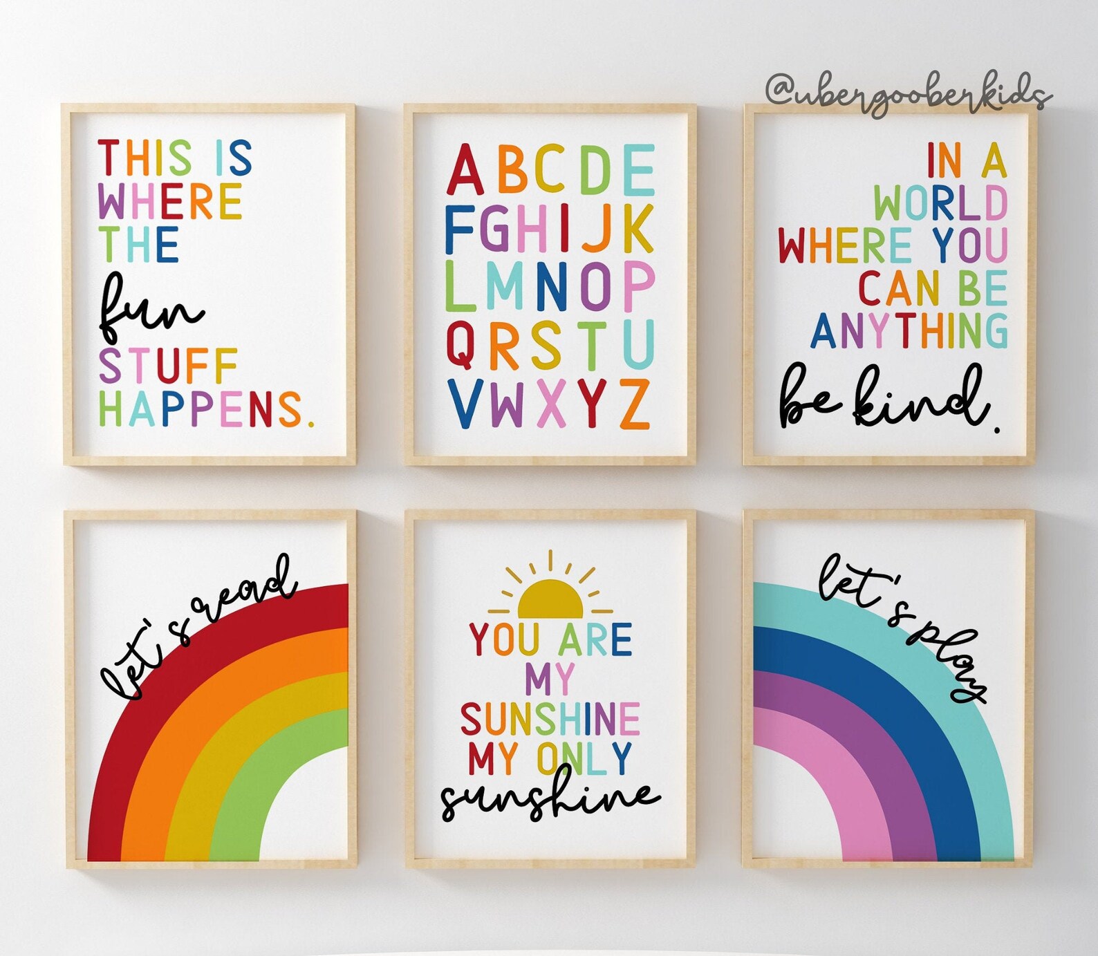 Playroom Art Set of Six Playroom Poster Playroom Decor | Etsy