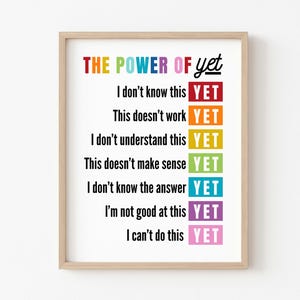 Le pouvoir du moment, affirmations positives des enfants, oeuvre d'art en classe, affiche motivante, bureau du conseiller scolaire, salle de thérapie, tableau de la santé mentale