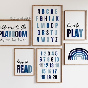 Playroom Wall Art Set, Playroom Poster, Playroom Decor, Daycare, Kids Bedroom Decor, Playroom Gallery Wall Art Set, Printable, DIGITAL FILES