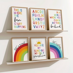 Playroom Art Print Set of Six, Playroom Poster, Playroom Decor, Nursery ...