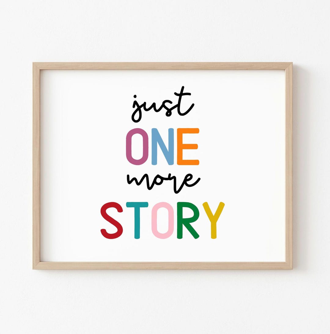 Reading Corner Print: Just One More Story, Playroom Wall Art (digital ...